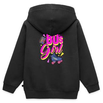 Années 80 - Sweat Premium à capuche zippé enfant bio - noir - Dos - AI Model Kid Male (0cm)