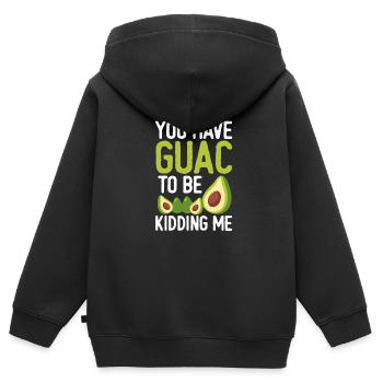 Avocado Guacamole Vegan Gemüse Veganer Geschenk - Kinder Premium Organic Zip Hoodie - Schwarz - Hinten - AI Model Kid Male (0cm)