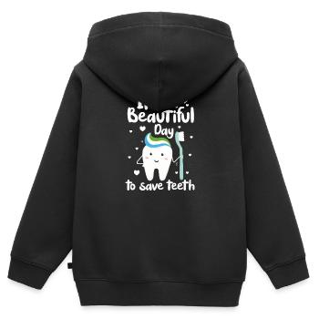 Dentist Dentist Dentist Teeth Gift - Kids Premium Organic Zip-up Hoodie - black - Back - AI Model Kid Male (0cm)