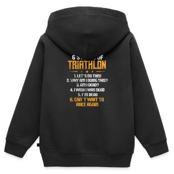 Triathlon - Kinder Premium Organic Zip Hoodie - Schwarz - Hinten - AI Model Kid Male (0cm)