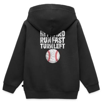 Baseball - Kinder Premium Organic Zip Hoodie - Schwarz - Hinten - AI Model Kid Male (0cm)