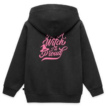 Ich bin eine Hexe und stolz Hexer Hexen Hexerei - Kinder Premium Organic Zip Hoodie - Schwarz - Hinten - AI Model Kid Male (0cm)