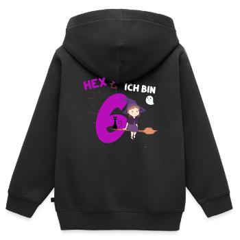 HEX-HEX Ich bin 6 - Mädchen 6. Geburtstag - - Kinder Premium Organic Zip Hoodie - Schwarz - Hinten - AI Model Kid Male (0cm)