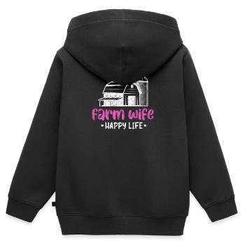 Landwirt Ehefrau - Kinder Premium Organic Zip Hoodie - Schwarz - Hinten - AI Model Kid Male (0cm)