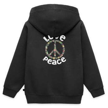 Hippie - Kinder Premium Organic Zip Hoodie - Schwarz - Hinten - AI Model Kid Male (0cm)