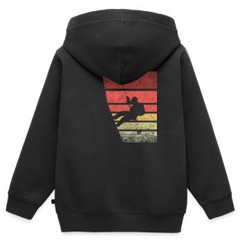 Klettern Retro Silhouette - Kinder Premium Organic Zip Hoodie - Schwarz - Hinten - AI Model Kid Male (0cm)