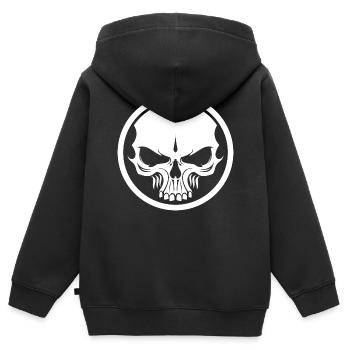 Evil Skull - Kids Premium Organic Zip-up Hoodie - black - Back - AI Model Kid Male (0cm)