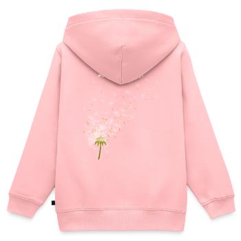 Pusteblume Blumenmotiv Glücksbringer - Kinder Premium Organic Zip Hoodie - Rosa - Hinten - AI Model Kid Female (0cm)