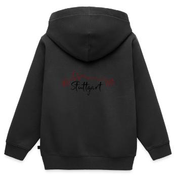 Stuttgart - Sweat Premium à capuche zippé enfant bio - noir - Dos - AI Model Kid Male (0cm)