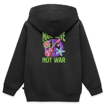 Hippie - Sweat Premium à capuche zippé enfant bio - noir - Dos - AI Model Kid Male (0cm)