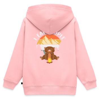 Bär Geschenk Wildnis Grizzly Kinder Tier Bear - Kinder Premium Organic Zip Hoodie - Rosa - Hinten - AI Model Kid Female (0cm)