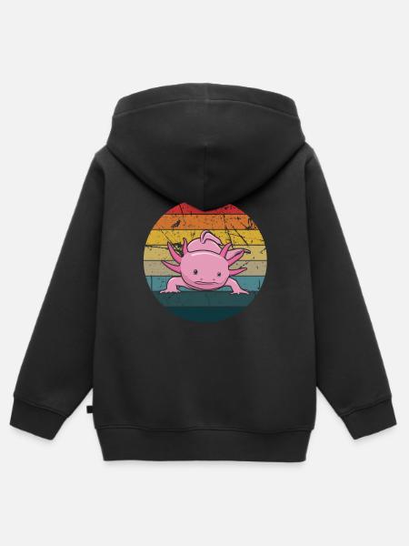 Axolotl - Kinder Premium Organic Zip Hoodie - Schwarz
