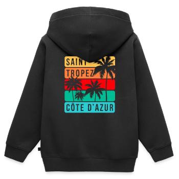 Saint Tropez - Kinder Premium Organic Zip Hoodie - Schwarz - Hinten - AI Model Kid Male (0cm)