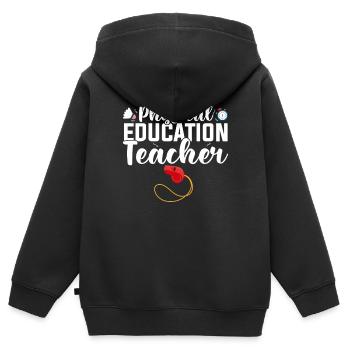 Physical Education Teacher Sport Fitness Trainer - Kids Premium Organic Zip-up Hoodie - black - Back - AI Model Kid Male (0cm)