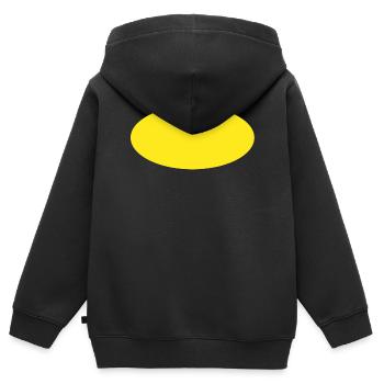 Cercle jaune Ovale - Sweat Premium à capuche zippé enfant bio - noir - Dos - AI Model Kid Male (0cm)