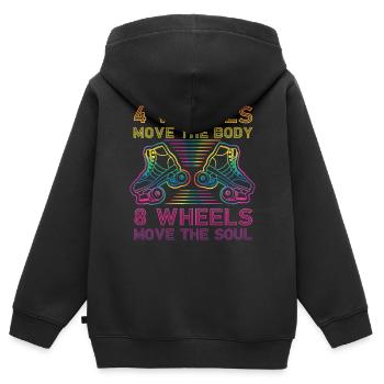 Cool Roller Skating Skate Girl - Kinder Premium Organic Zip Hoodie - Schwarz - Hinten - AI Model Kid Male (0cm)