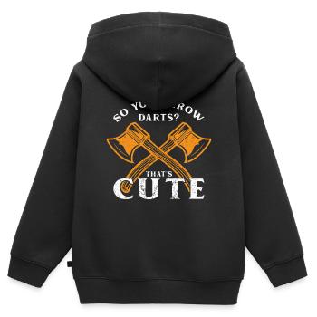 Axt Werfen Axt Werfer Axt Geschenk - Kinder Premium Organic Zip Hoodie - Schwarz - Hinten - AI Model Kid Male (0cm)