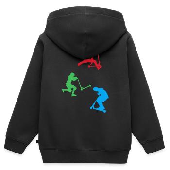 Scooter Freestyle Stuntscooter Scooter Fahrer - Sweat Premium à capuche zippé enfant bio - noir - Dos - AI Model Kid Male (0cm)