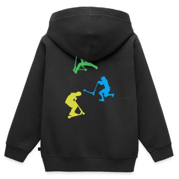 Scooter Scooter Freestyle Scooter Scooter cascadeurs - Sweat Premium à capuche zippé enfant bio - noir - Dos - AI Model Kid Male (0cm)