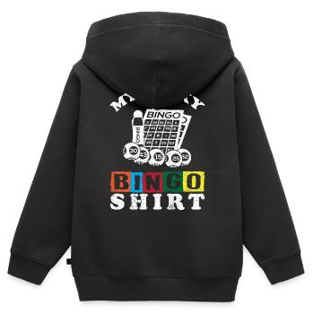 Bingo Bingospieler Gesellschaftsspiel Bingo Lotto - Kinder Premium Organic Zip Hoodie - Schwarz - Hinten - AI Model Kid Male (0cm)