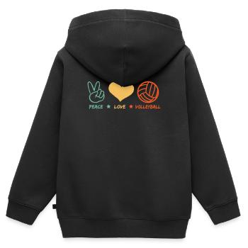 Volleyball Volleyballer Beach Volleyball Spieler - Kinder Premium Organic Zip Hoodie - Schwarz - Hinten - AI Model Kid Male (0cm)