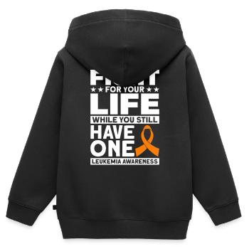 Patient Leukämie Geschenk - Kinder Premium Organic Zip Hoodie - Schwarz - Hinten - AI Model Kid Male (0cm)