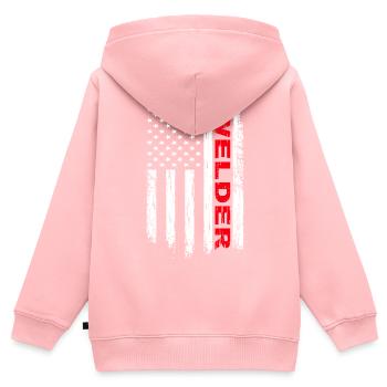 WIG Schweißer Amerika Flagge - Kinder Premium Organic Zip Hoodie - Rosa - Hinten - AI Model Kid Female (0cm)