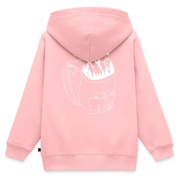 Hiker Landscape Backpack Hiking - Kinder Premium Organic Zip Hoodie - Rosa - Hinten - AI Model Kid Female (0cm)