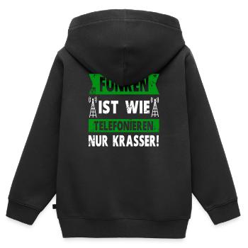 Funkamateur Funker Amateurfunk Amateurfunker - Kinder Premium Organic Zip Hoodie - Schwarz - Hinten - AI Model Kid Male (0cm)