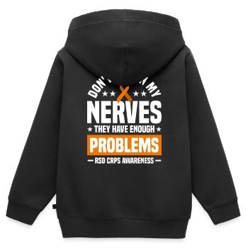 Patient RSD CRPS Geschenk - Kinder Premium Organic Zip Hoodie - Schwarz - Hinten - AI Model Kid Male (0cm)
