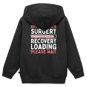 Fracture du doigt cassé os du doigt fracture du doigt - Sweat Premium à capuche zippé enfant bio - noir - Dos - AI Model Kid Male (0cm)