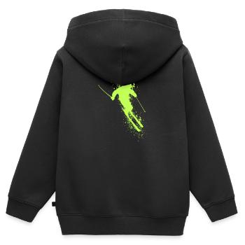 Skieur Skieur Ski - Sweat Premium à capuche zippé enfant bio - noir - Dos - AI Model Kid Male (0cm)