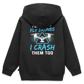 I Don't Just Fly Drones Pilot Männer Drohnen - Kinder Premium Organic Zip Hoodie - Schwarz - Hinten - AI Model Kid Male (0cm)