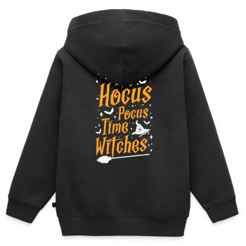 Sorcière - Sweat Premium à capuche zippé enfant bio - noir - Dos - AI Model Kid Male (0cm)