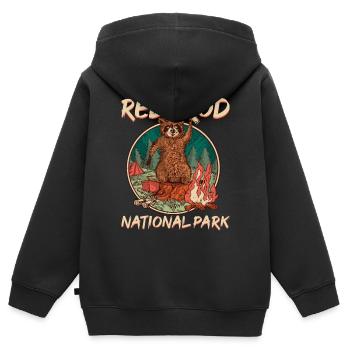 USA Amerika Nationalpark - Kinder Premium Organic Zip Hoodie - Schwarz - Hinten - AI Model Kid Male (0cm)