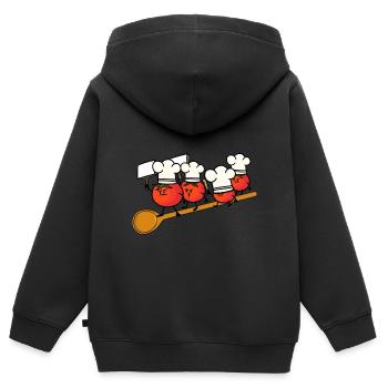 Chef Kitchens Demonstration Tomato Gastronomy Job - Kids Premium Organic Zip-up Hoodie - black - Back - AI Model Kid Male (0cm)