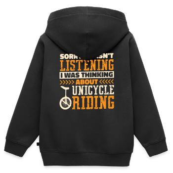 unicycle unicycle unicycler artist gift - Kids Premium Organic Zip-up Hoodie - black - Back - AI Model Kid Male (0cm)