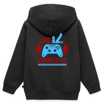 Gamer 12. Geburtstag Junge Level 12 Complete - Kinder Premium Organic Zip Hoodie - Schwarz - Hinten - AI Model Kid Male (0cm)