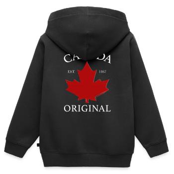 Canada Original Est 1867 - Kinder Premium Organic Zip Hoodie - Schwarz - Hinten - AI Model Kid Male (0cm)