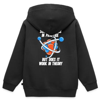 Bien sûr, cela fonctionne dans la pratique, mais fonctionne-t-il en physique - Sweat Premium à capuche zippé enfant bio - noir - Dos - AI Model Kid Male (0cm)