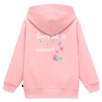 Pusteblume Blumenmotiv Glücksbringer - Kinder Premium Organic Zip Hoodie - Rosa - Hinten - AI Model Kid Female (0cm)