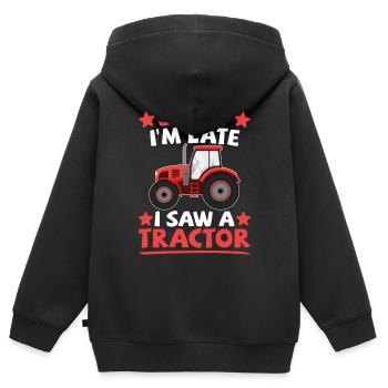 Tractor Tractor Farmer Farm Tractor Driver - Kids Premium Organic Zip-up Hoodie - black - Back - AI Model Kid Male (0cm)
