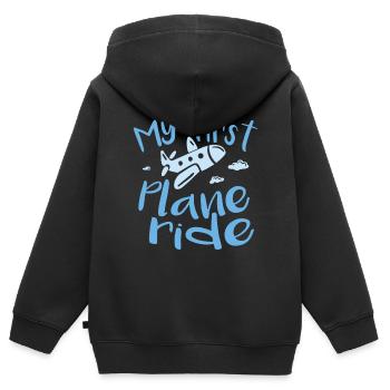 My first plane ride - Sweat Premium à capuche zippé enfant bio - noir - Dos - AI Model Kid Male (0cm)