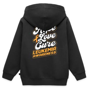 Leukämie Patient Blutkrebs Geschenk - Kinder Premium Organic Zip Hoodie - Schwarz - Hinten - AI Model Kid Male (0cm)