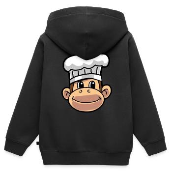 Koch Köche Affe Hobbykoch Kochkunst Küche - Kinder Premium Organic Zip Hoodie - Schwarz - Hinten - AI Model Kid Male (0cm)
