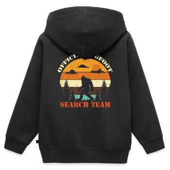Bigfoot Sasquatch Yeti - Kinder Premium Organic Zip Hoodie - Schwarz - Hinten - AI Model Kid Male (0cm)