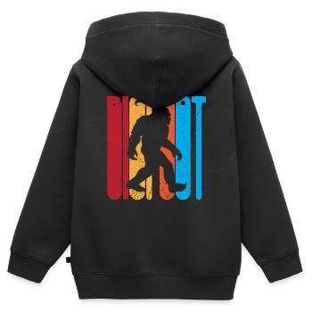 Bigfoot Sasquatch Yeti - Sweat Premium à capuche zippé enfant bio - noir - Dos - AI Model Kid Male (0cm)