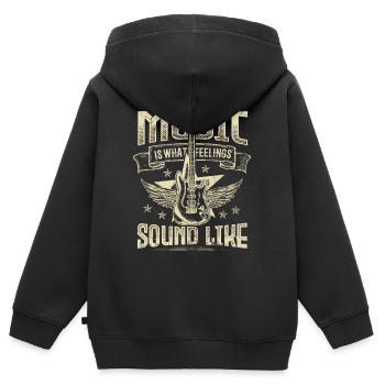 Music Sounds Like Hard Rock Music Rocker Band - Kinder Premium Organic Zip Hoodie - Schwarz - Hinten - AI Model Kid Male (0cm)