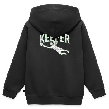 Fußball Torwart Keeper - Kinder Premium Organic Zip Hoodie - Schwarz - Hinten - AI Model Kid Male (0cm)