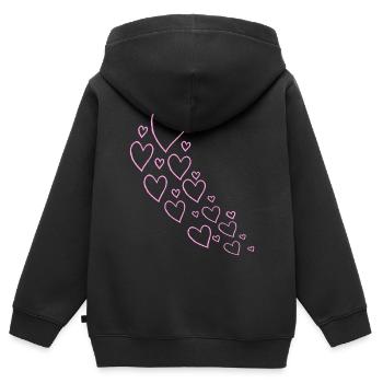 Aufsteigende Rosa Herzen - Kinder Premium Organic Zip Hoodie - Schwarz - Hinten - AI Model Kid Male (0cm)